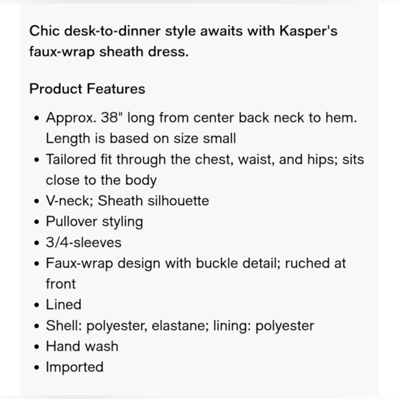 Kasper Women's Signature Wrap Dress Royal blue business casual size 3X - Picture 4 of 14